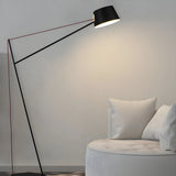 Minimalist Black Drum Metal Modern LED Floor Lamp Image - 5