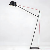 Minimalist Black Drum Metal Modern LED Floor Lamp Image - 8