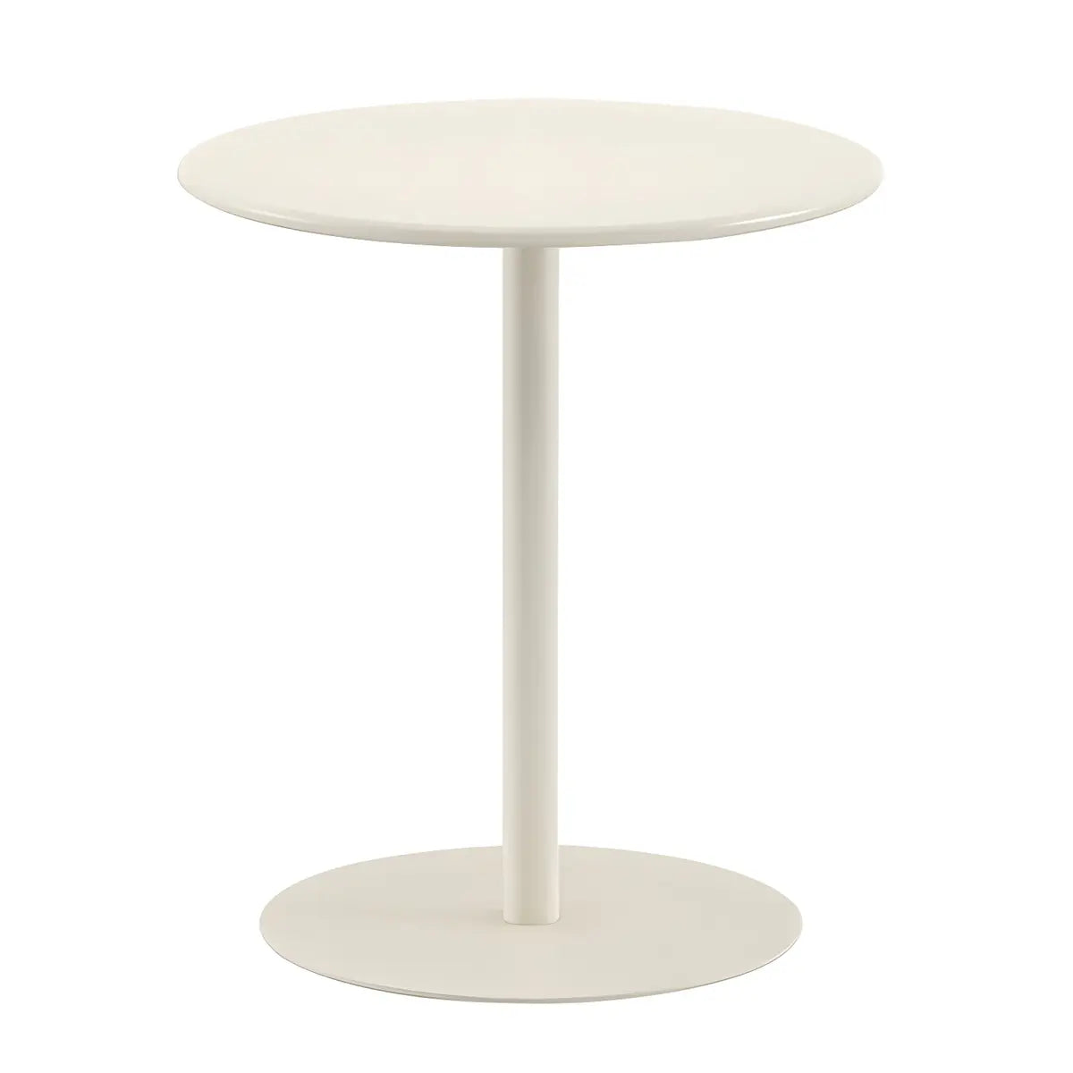 Minimalist Black Finish Round Metal Pedestal Side Table Image - 10