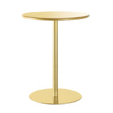 Minimalist Black Finish Round Metal Pedestal Side Table Image - 19