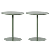 Minimalist Black Finish Round Metal Pedestal Side Table Image - 23