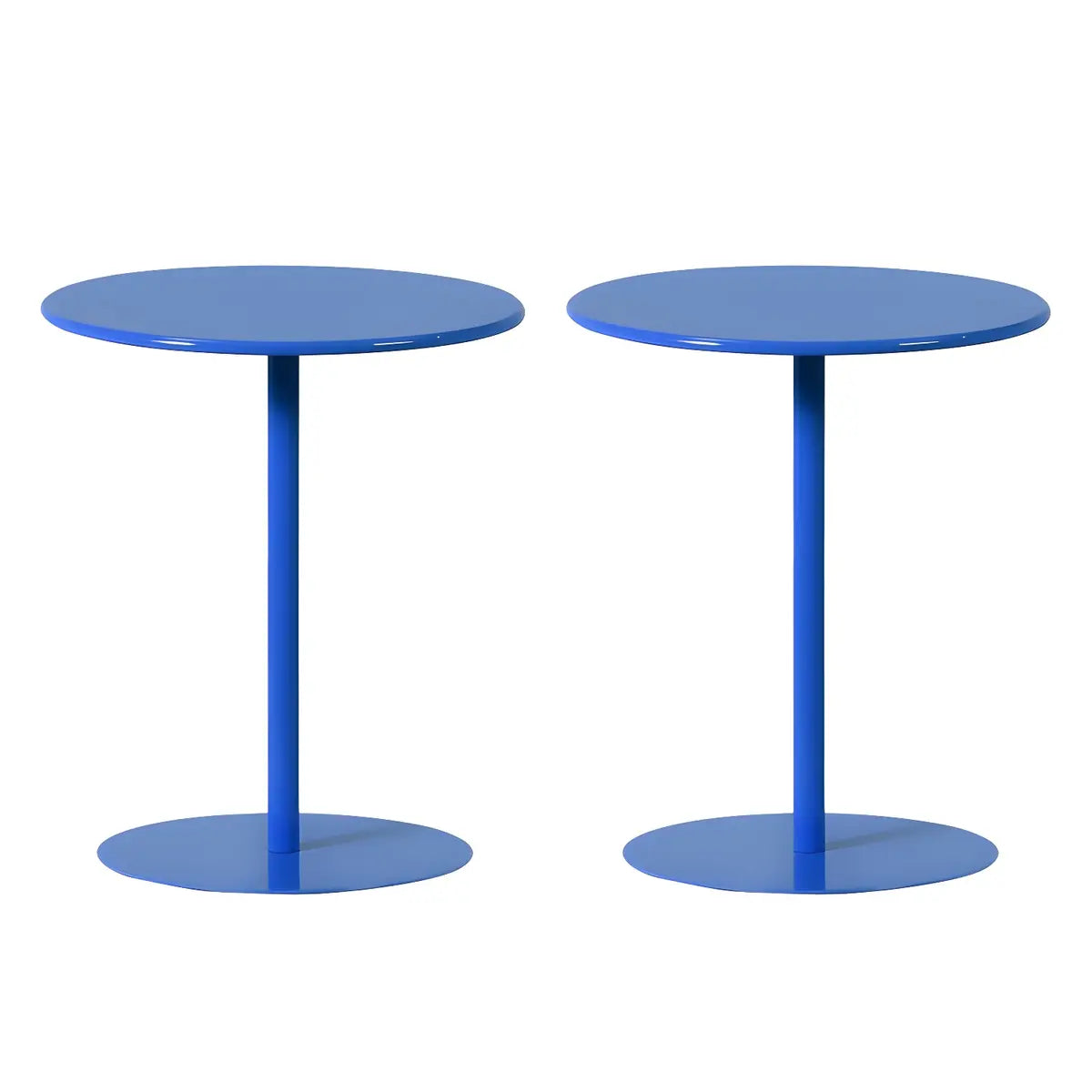 Minimalist Black Finish Round Metal Pedestal Side Table Image - 27