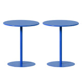 Minimalist Black Finish Round Metal Pedestal Side Table Image - 27