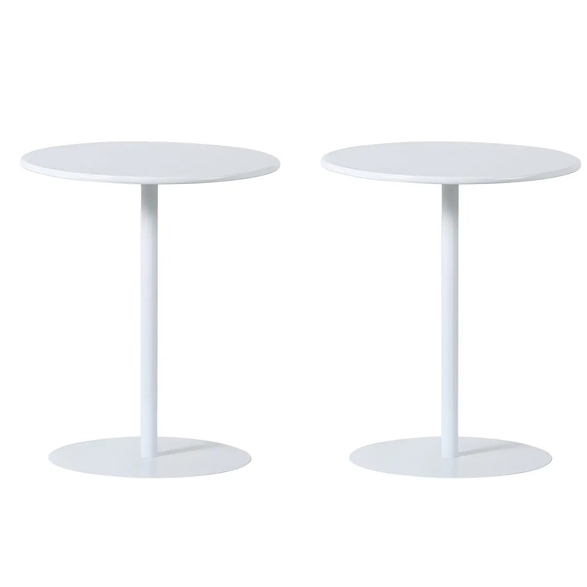 Minimalist Black Finish Round Metal Pedestal Side Table Image - 5