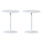 Minimalist Black Finish Round Metal Pedestal Side Table Image - 5