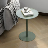 Minimalist Black Finish Round Metal Pedestal Side Table Image - 6