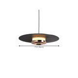 Minimalist Black Flat Disc Metal Bedroom Pendant Light #size