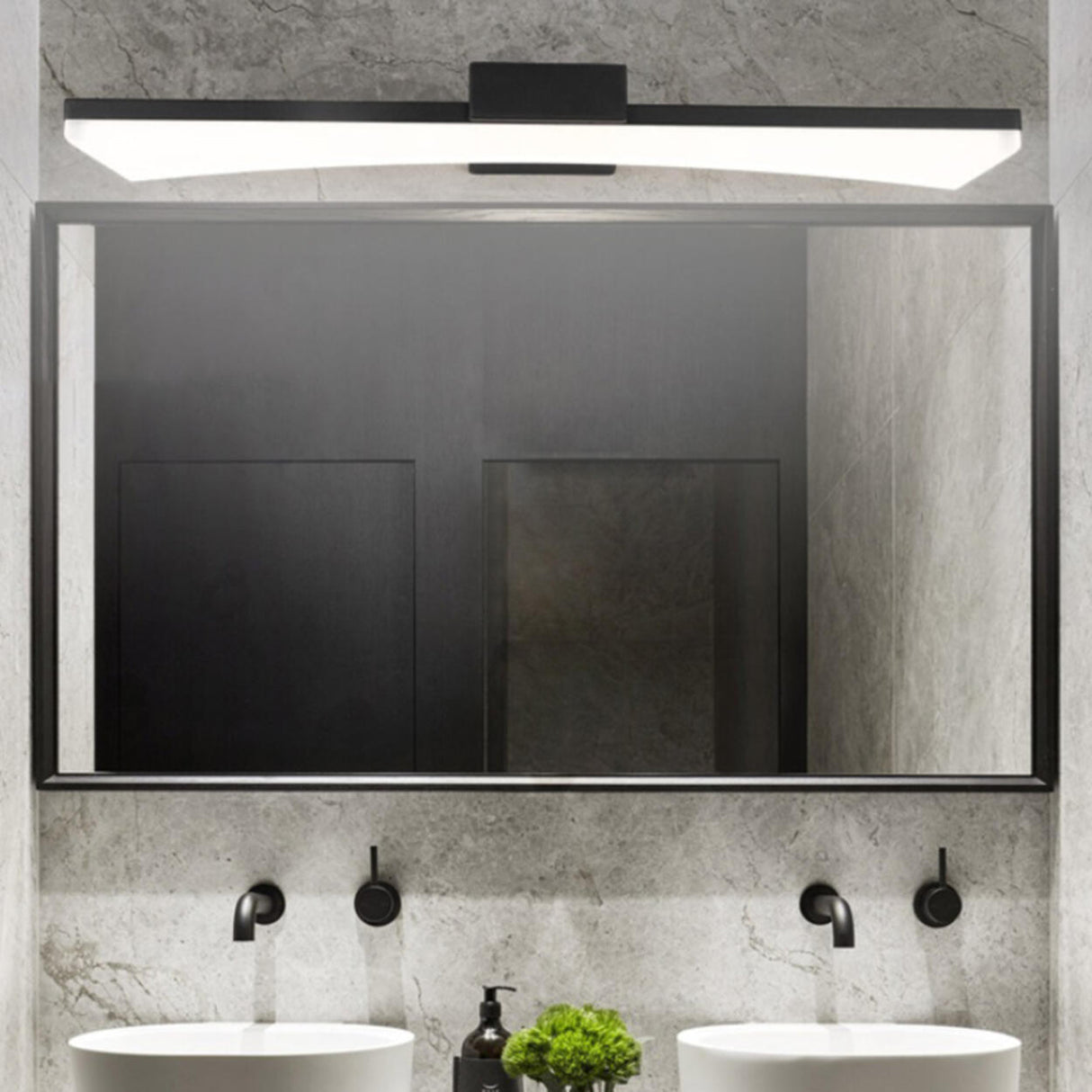 Minimalist Black Geometric Bathroom Vanity Light  Image - 15