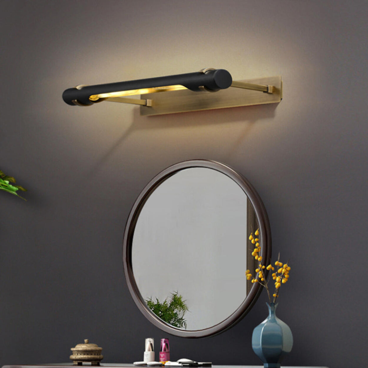 Minimalist Black Geometric LED Vanity Mirror Light Image - 1