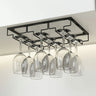 Minimalist Black Hanging Metal Wine Rack Stemware Holder Image - 3