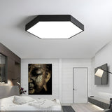 Minimalist Black Hexagon LED Flush Mount Ceiling Light Image - 1