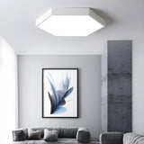 Minimalist Black Hexagon LED Flush Mount Ceiling Light Image - 2