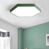 Minimalist Black Hexagon LED Flush Mount Ceiling Light Image - 3