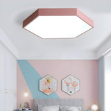 Minimalist Black Hexagon LED Flush Mount Ceiling Light Image - 4