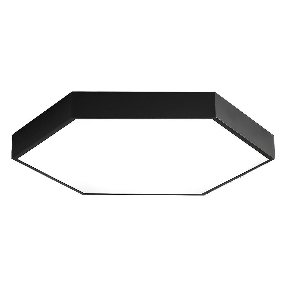 Minimalist Black Hexagon LED Flush Mount Ceiling Light Image - 5