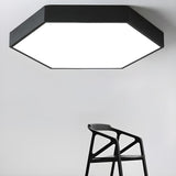 Minimalist Black Hexagon LED Flush Mount Ceiling Light Image - 7