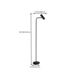 Minimalist Black LED Bulb Cylindrical Floor Lamp #size