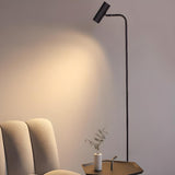 Minimalist Black LED Bulb Cylindrical Floor Lamp Image - 4