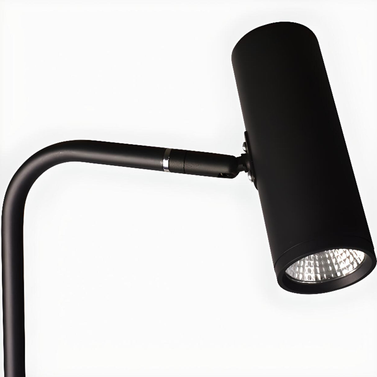 Minimalist Black LED Bulb Cylindrical Floor Lamp Image - 7