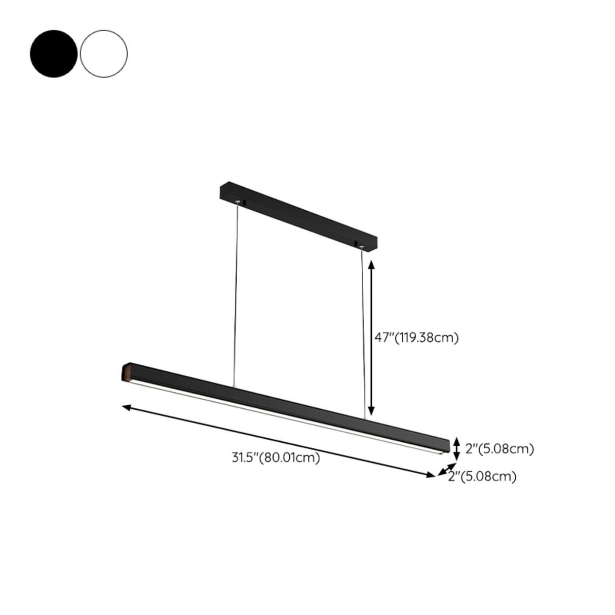 Minimalist Black LED Linear Island Ceiling Light 