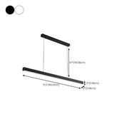 Minimalist Black LED Linear Island Ceiling Light #size