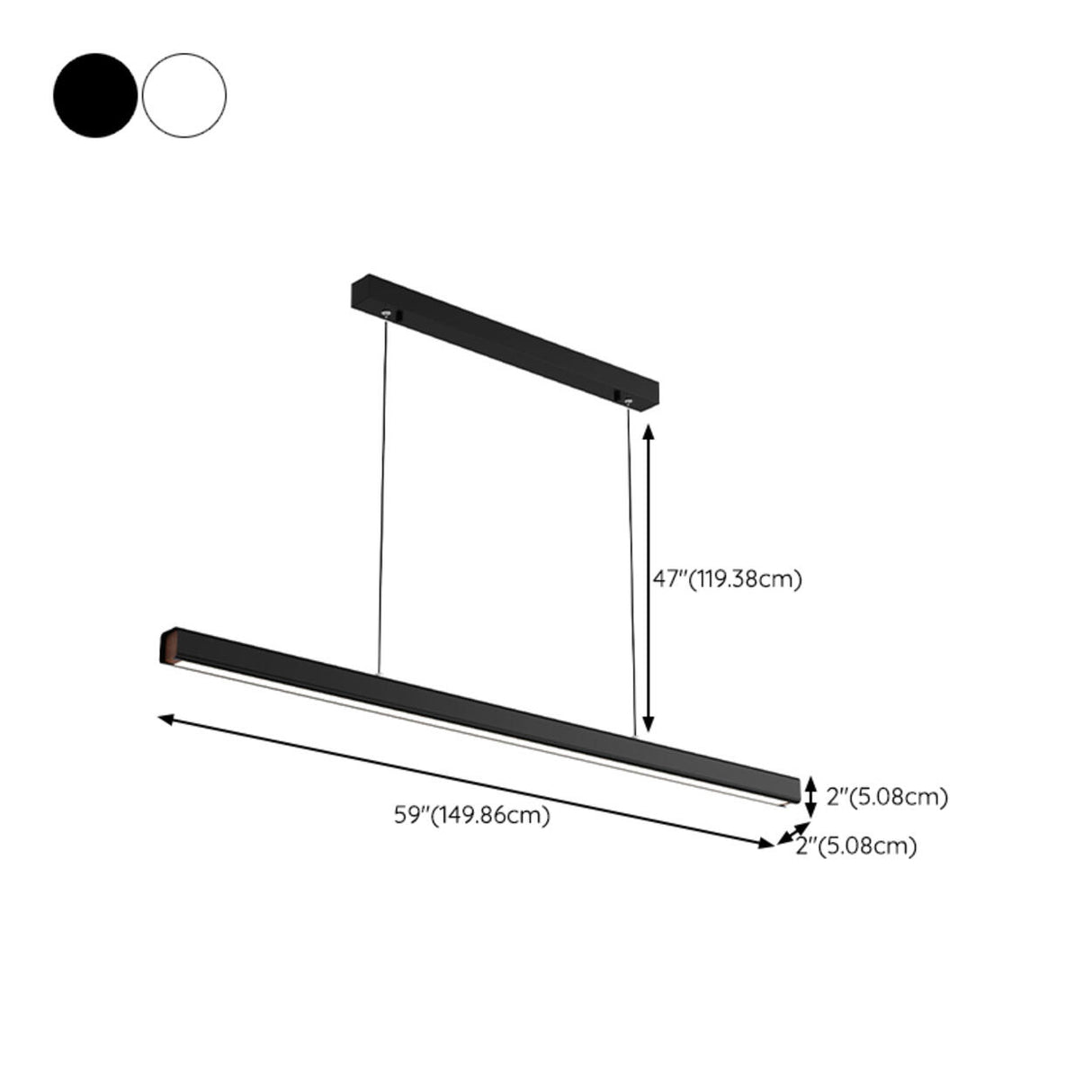 Minimalist Black LED Linear Island Ceiling Light Image - 13