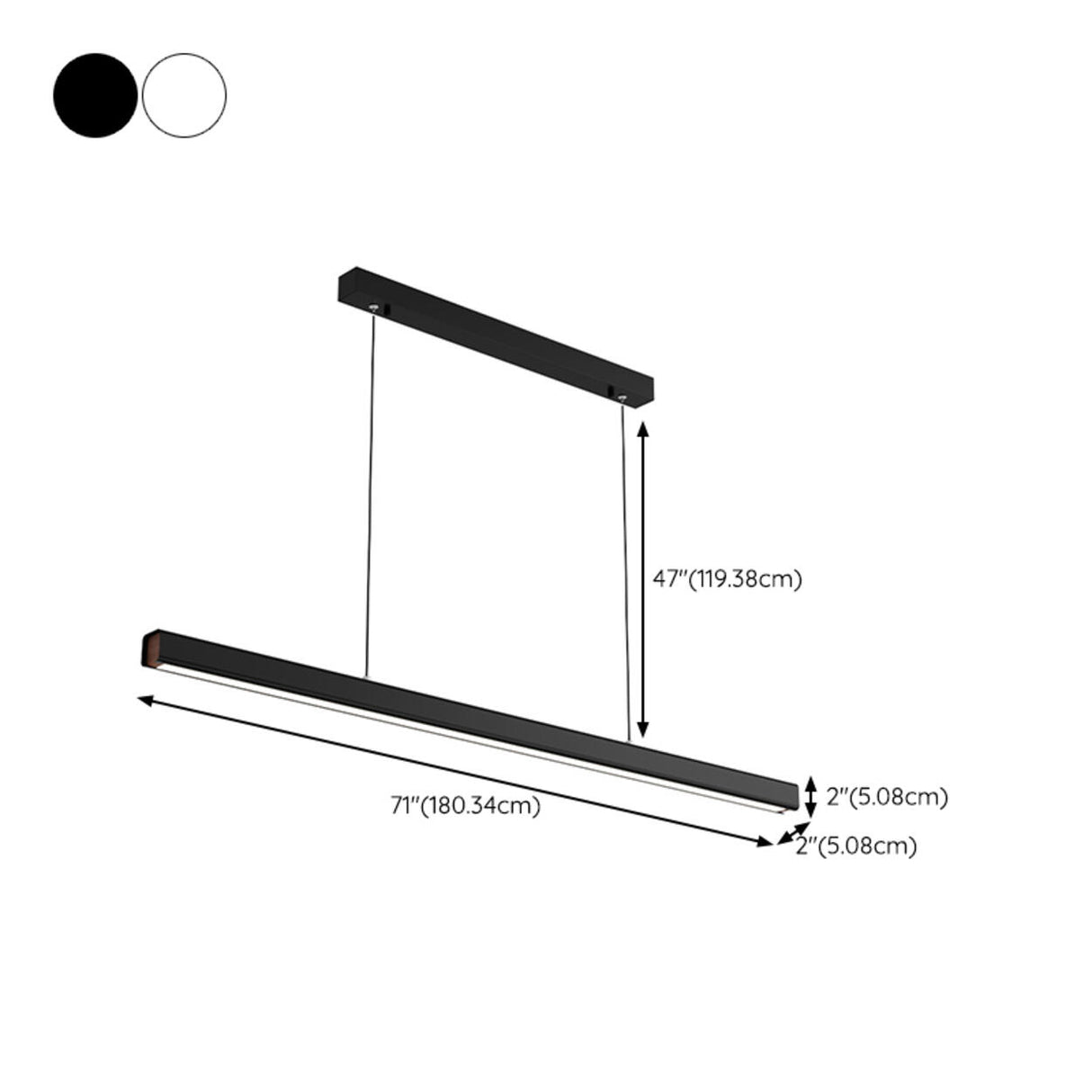 Minimalist Black LED Linear Island Ceiling Light Image - 14