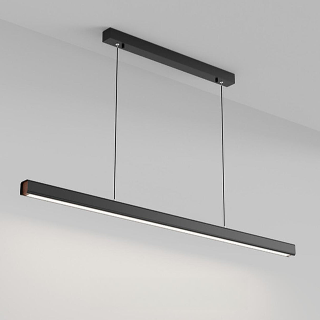 Minimalist Black LED Linear Island Ceiling Light Image - 5