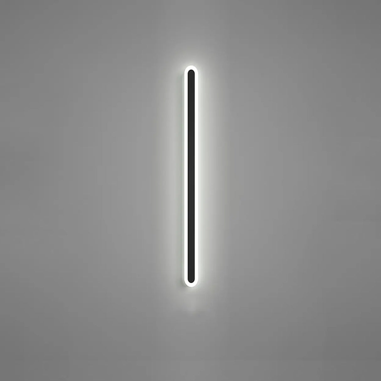 Minimalist Black Linear Acrylic and Metal Vanity Light Image - 10