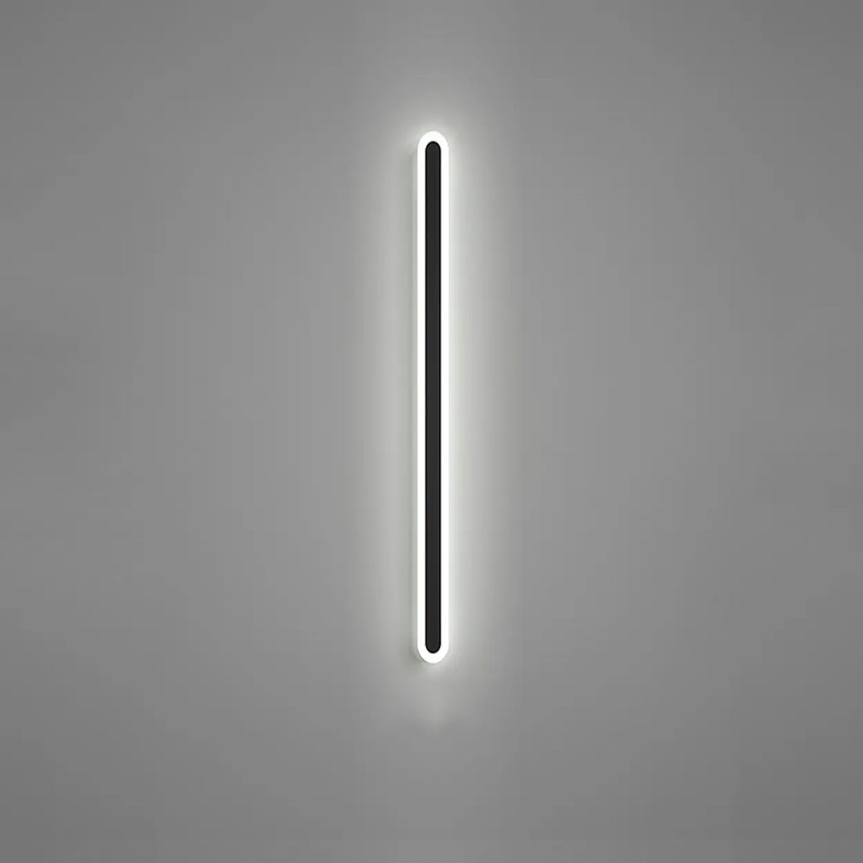 Minimalist Black Linear Acrylic and Metal Vanity Light Image - 11