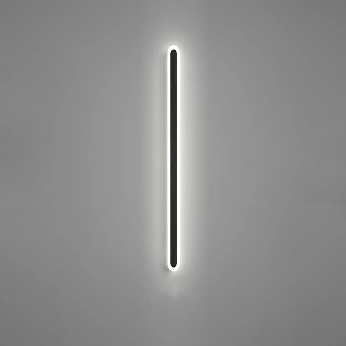 Minimalist Black Linear Acrylic and Metal Vanity Light Image - 14