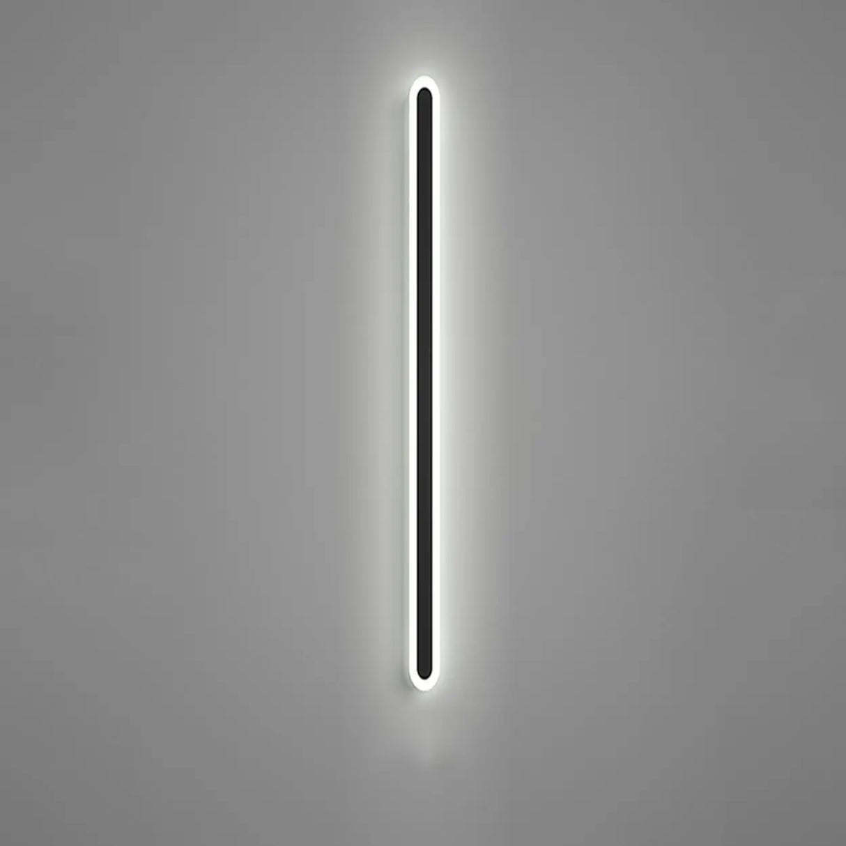 Minimalist Black Linear Acrylic and Metal Vanity Light Image - 15