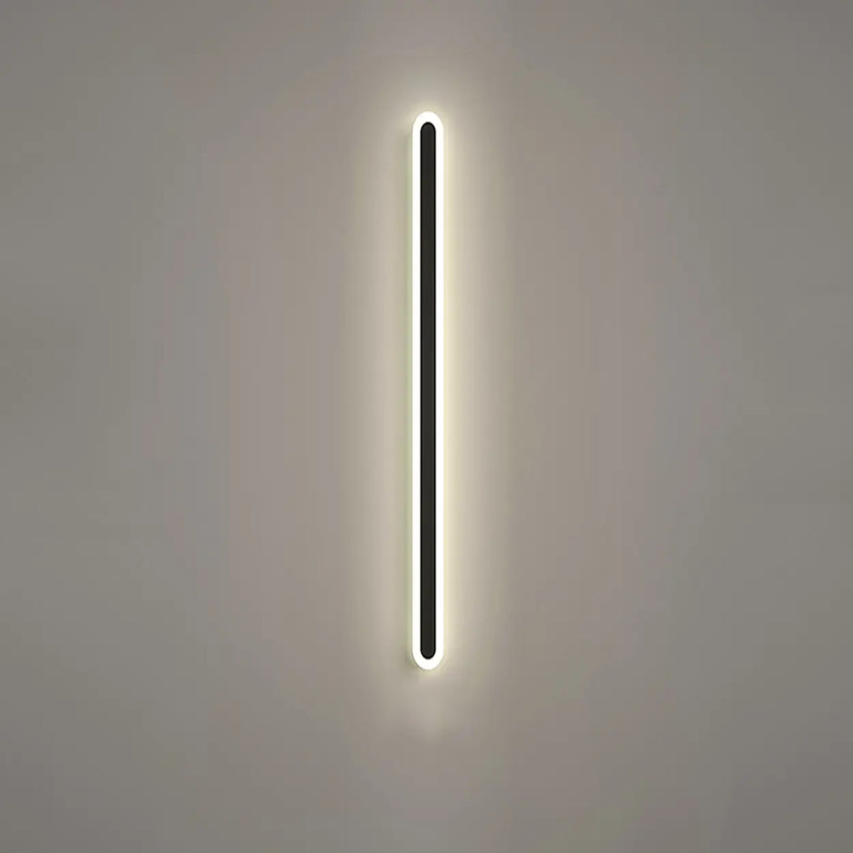 Minimalist Black Linear Acrylic and Metal Vanity Light Image - 5