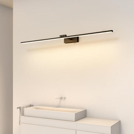 Minimalist Black Linear LED Bathroom Vanity Light Image - 2