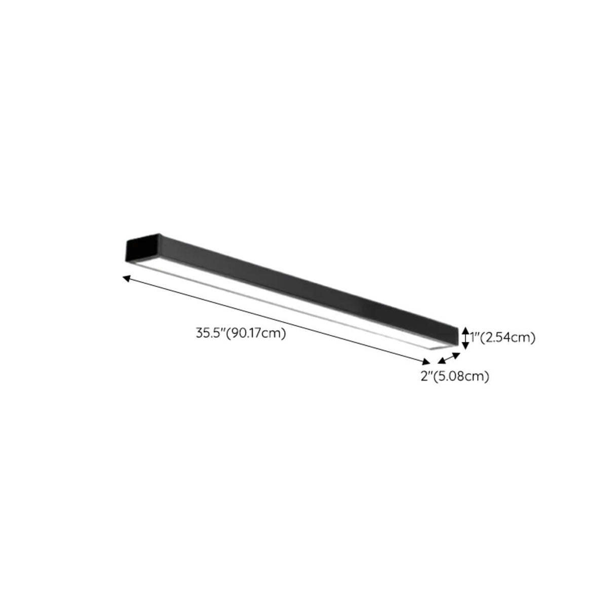 Minimalist Black Linear LED Flush Mount Ceiling Light 