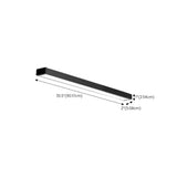 Minimalist Black Linear LED Flush Mount Ceiling Light #size