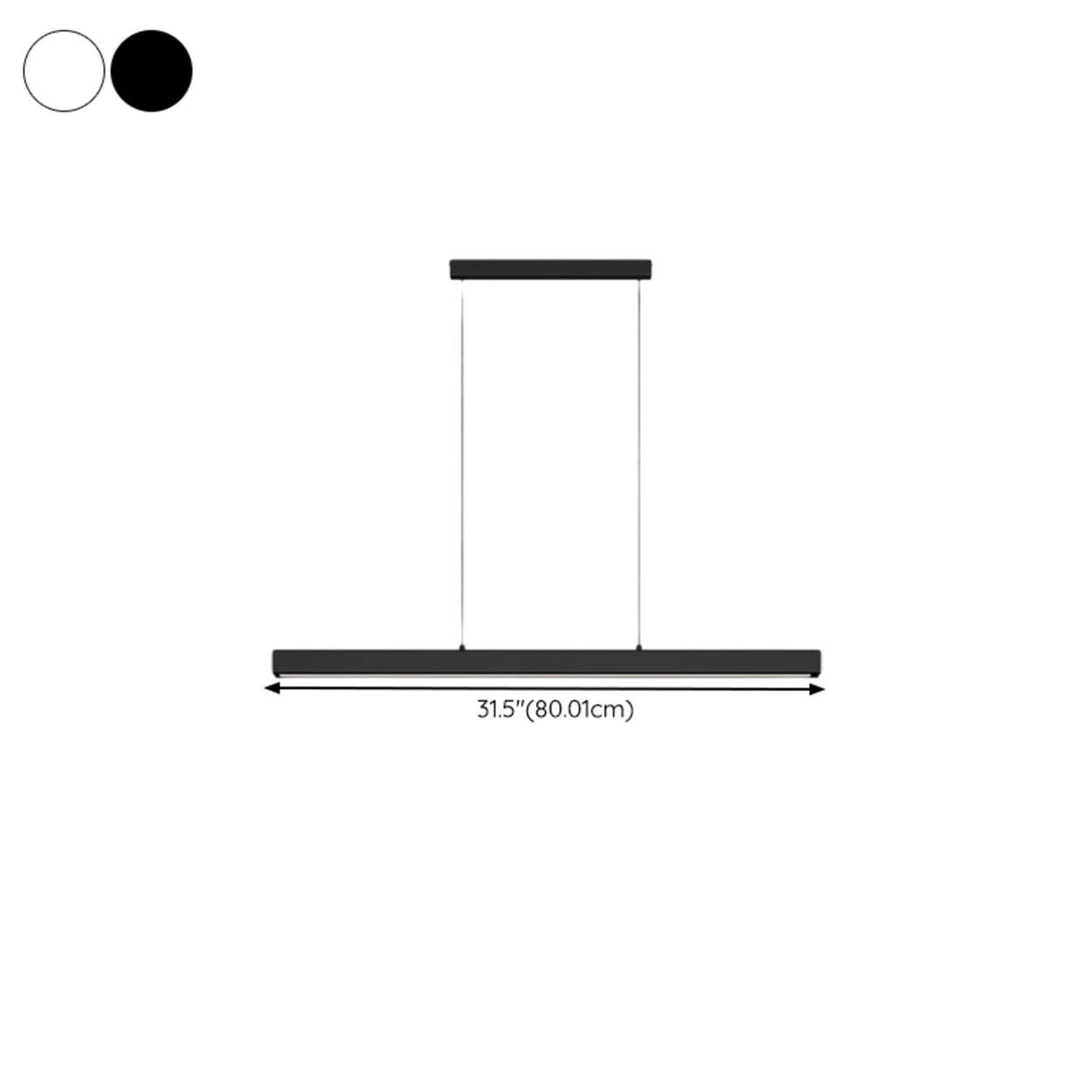 Minimalist Black Linear LED Island Hanging Light 