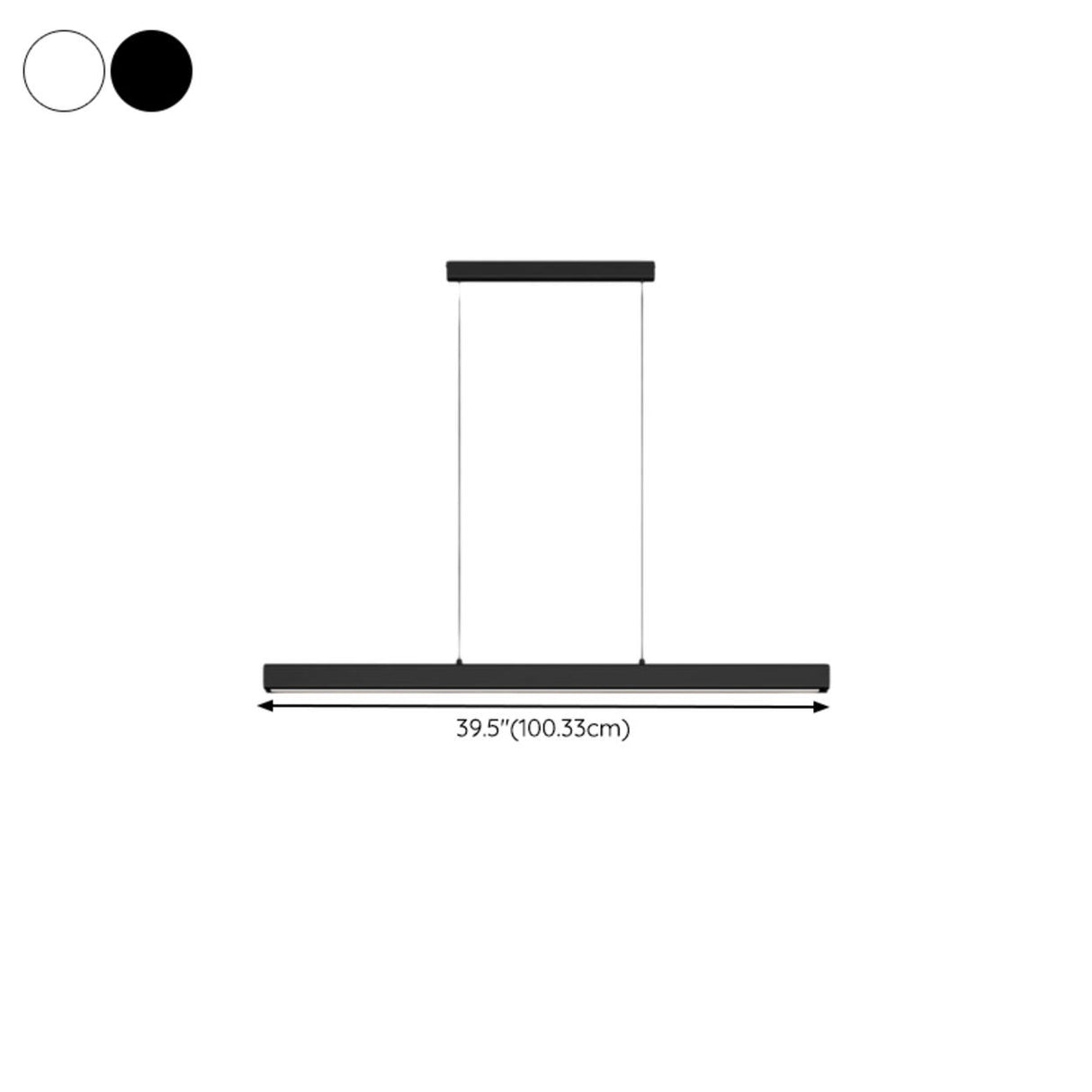 Minimalist Black Linear LED Island Hanging Light Image - 13