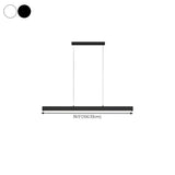 Minimalist Black Linear LED Island Hanging Light Image - 13