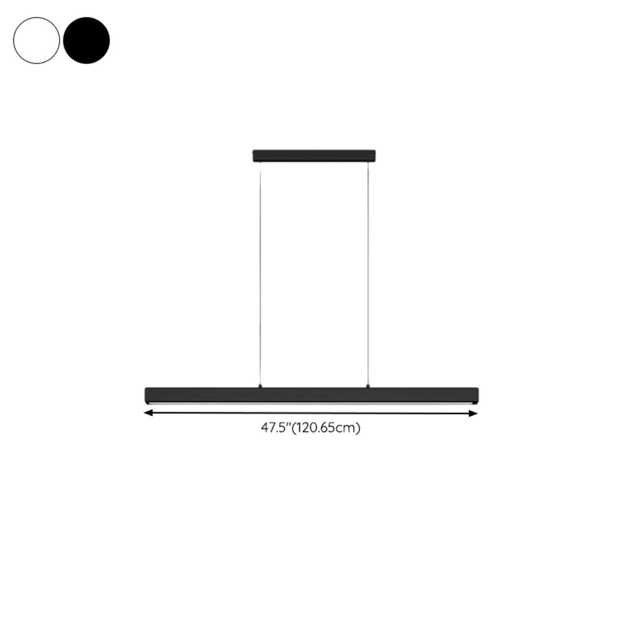 Minimalist Black Linear LED Island Hanging Light Image - 14