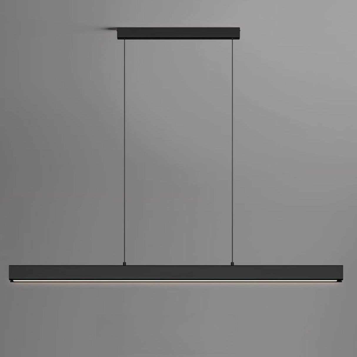 Minimalist Black Linear LED Island Hanging Light Image - 8