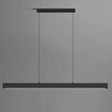 Minimalist Black Linear LED Island Hanging Light Image - 8