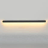 Minimalist Black Linear LED Metal Wall Sconce Light Image - 14