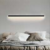 Minimalist Black Linear LED Metal Wall Sconce Light Image - 4