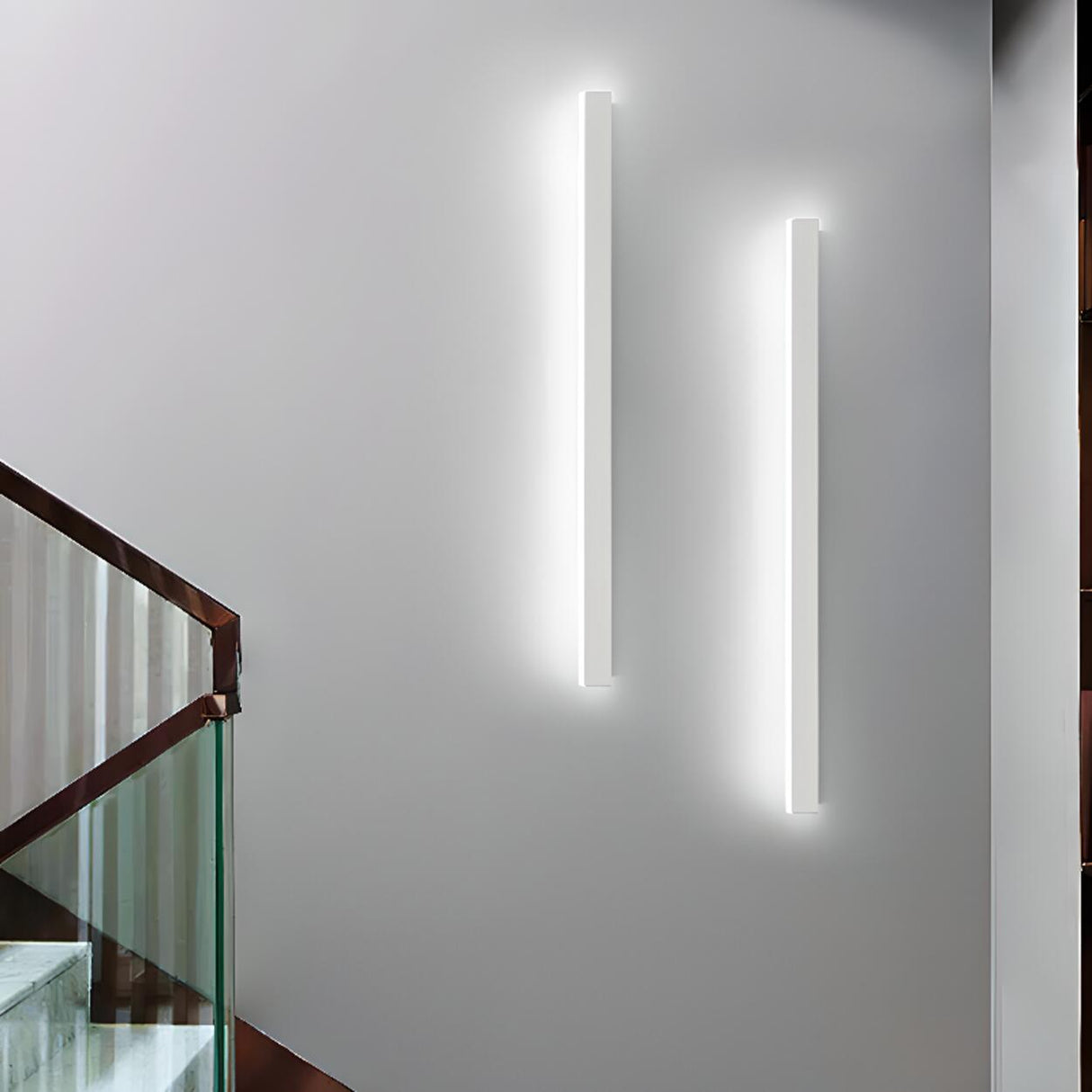 Minimalist Black Linear LED Metal Wall Sconce Light Image - 8