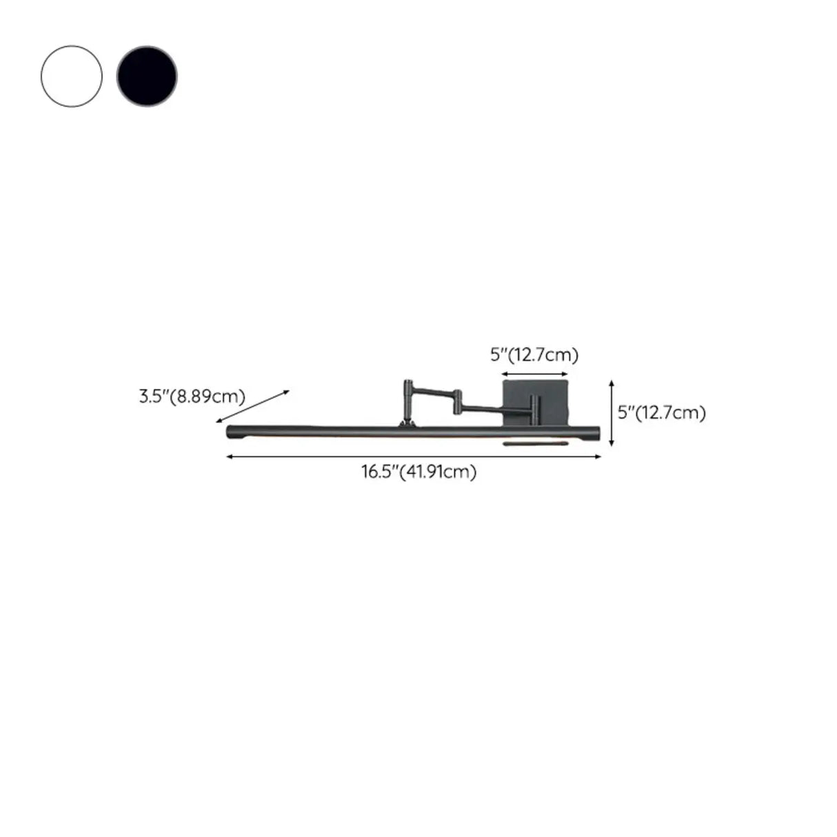 Minimalist Black Linear LED Swing Arm Vanity Light 