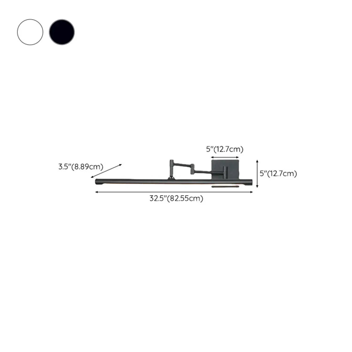 Minimalist Black Linear LED Swing Arm Vanity Light Image - 15