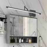 Minimalist Black Linear LED Swing Arm Vanity Light Image - 4