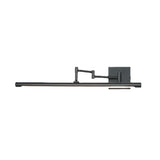 Minimalist Black Linear LED Swing Arm Vanity Light Image - 5