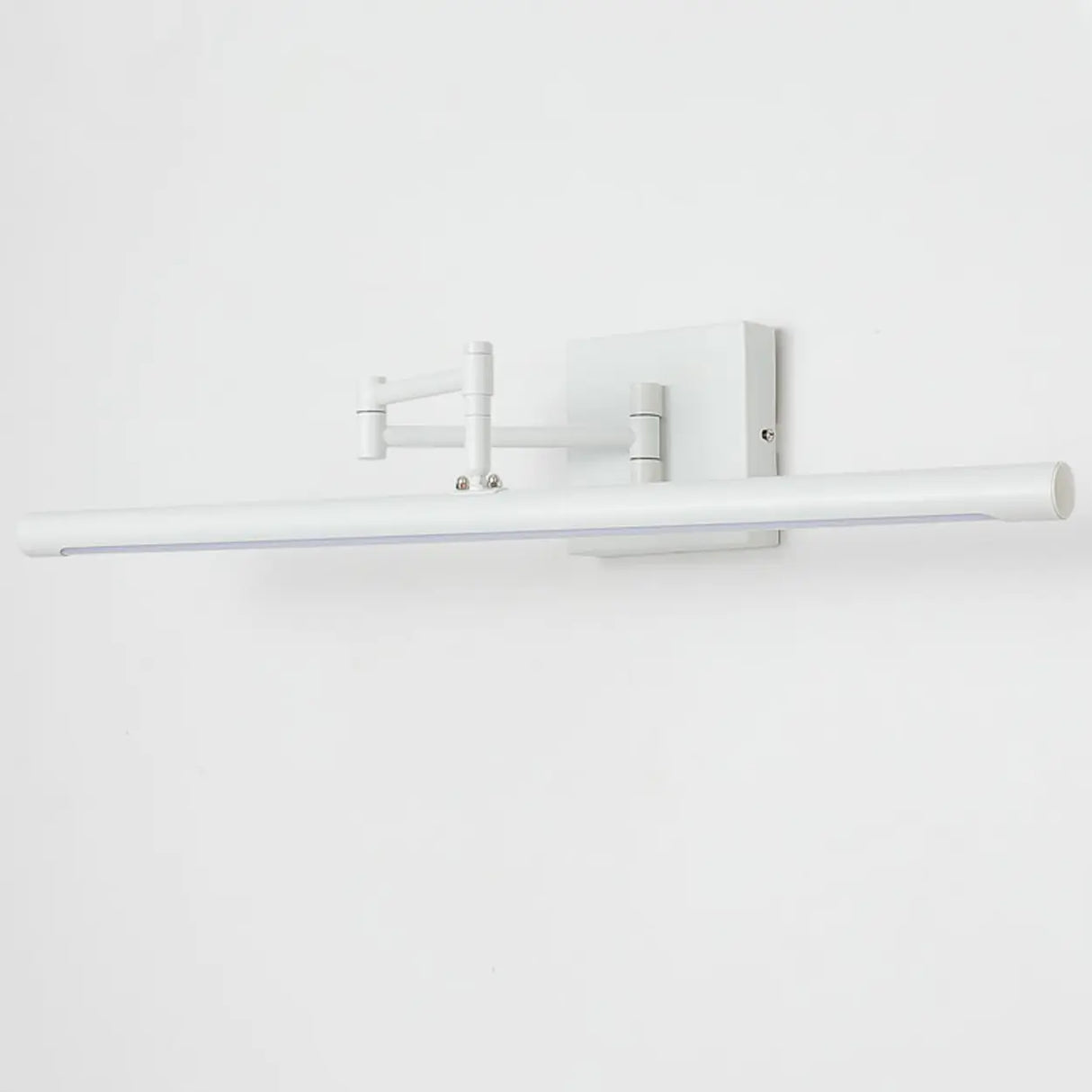 Minimalist Black Linear LED Swing Arm Vanity Light Image - 6